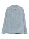Ami Alexandre Mattiussi Lightweight Nylon Shirt Featuring Chest Pocket In Blue