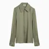 Ami Alexandre Mattiussi Ami Paris Olive Green Silk Shirt