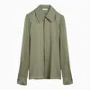 AMI ALEXANDRE MATTIUSSI AMI PARIS OLIVE GREEN SILK SHIRT