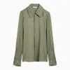 Ami Alexandre Mattiussi Ami Paris Olive Green Silk Shirt In Green
