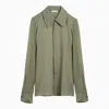 Ami Alexandre Mattiussi Ami Paris Olive Green Silk Shirt In Green