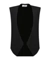 Ami Alexandre Mattiussi Ami Paris Open-front V-neck Waistcoat In Black