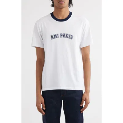 Ami Alexandre Mattiussi Ami Paris Organic Cotton Logo Graphic T-shirt In White