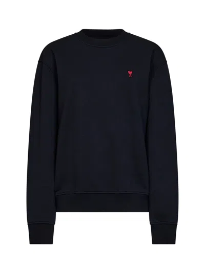 Ami Alexandre Mattiussi Ami Paris Organic Cotton Sweatshirt In Black