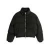 Ami Alexandre Mattiussi Boxy Black Puffer Jacket With High Collar And Plush Interior In Black