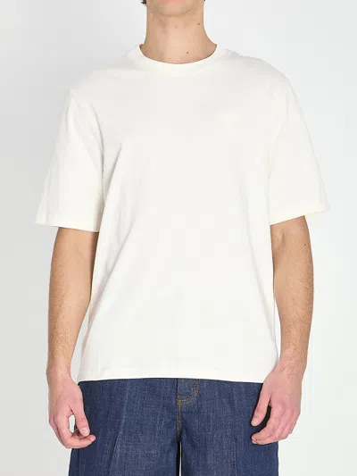 Ami Alexandre Mattiussi Ami Paris Oversized Embossed Graphic T-shirt In White