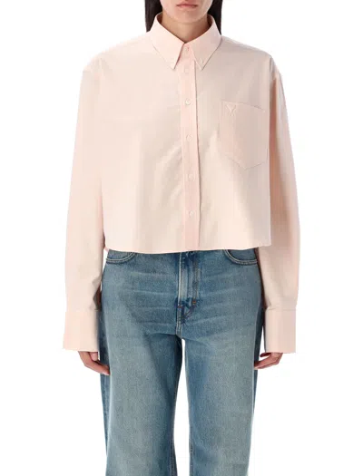 Ami Alexandre Mattiussi Ami Paris Oxford Cropped Shirt In Neutral