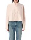 Ami Alexandre Mattiussi Ami Paris Oxford Cropped Shirt In Pink