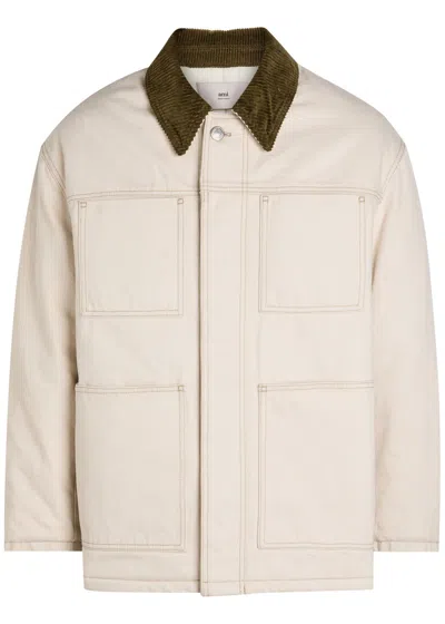 Ami Alexandre Mattiussi Ami Paris Padded Canvas Jacket In Metallic