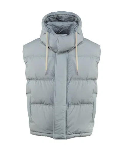 Ami Alexandre Mattiussi Ami Paris Padded Hooded Vest In Blue