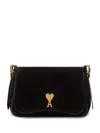 Ami Alexandre Mattiussi Paname Paname Suede Shoulder Bag In Black