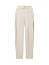 Ami Alexandre Mattiussi Pantalon Large A Pans Tons Neutres Pour Femme In Beige