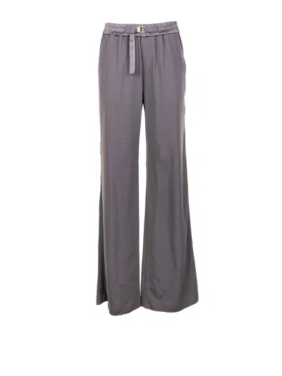 Ami Alexandre Mattiussi Ami Paris Pantalon Flare Taille Elastiquee In Gray