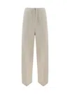 Ami Alexandre Mattiussi Trousers Elasticated Waistband Patch Pocket In Beige