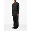 Ami Alexandre Mattiussi Wool Trousers With Back Pockets And Wide Leg In Black