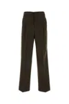 Ami Alexandre Mattiussi Wool Pant With Pleated Front And Belt Loops In Brown