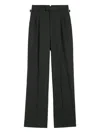 Ami Alexandre Mattiussi Wide-leg High-rise Trousers With Front Pleats In Green
