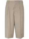 Ami Alexandre Mattiussi Taupe Brown Tailored Knee Shorts In Neutrals