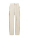 Ami Alexandre Mattiussi Pantalon Large A Pans Tons Neutres Pour Femme In White