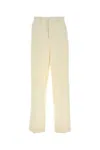 Ami Alexandre Mattiussi Ami Women Ivory Wool Wide-leg Pant In White