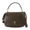 Ami Alexandre Mattiussi Ami Paris Paris Handbag - Leather - Khaki In Black