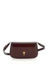 Ami Alexandre Mattiussi Ami Paris 'paris Paris' Bordeaux Crossbody Bag With Adc Patch On The Front In Leather Woman