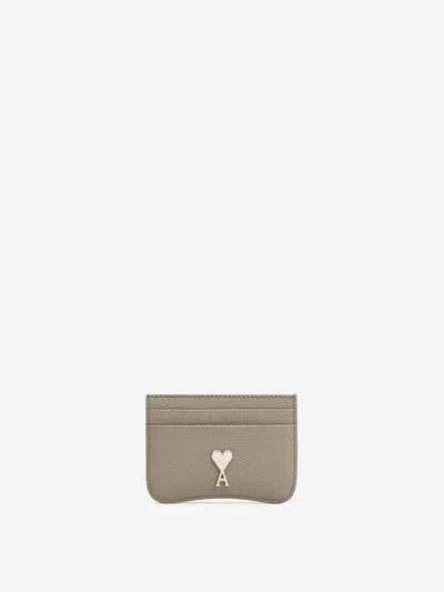 Ami Alexandre Mattiussi Ami Paris Paris Paris Card Holder In Brown