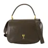 Ami Alexandre Mattiussi Ami Paris Paris Handbag - Leather - Khaki In Brown