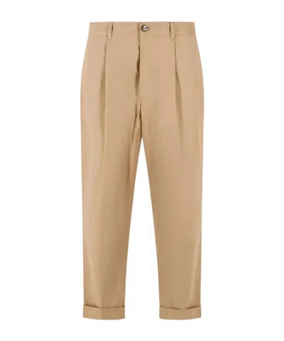 Ami Alexandre Mattiussi Ami Paris Pleated Straight Leg Trousers In Neutral