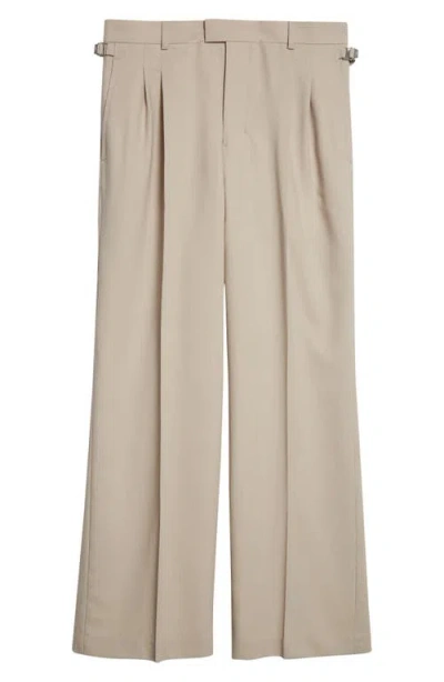Ami Alexandre Mattiussi Ami Paris Pleated Wool Pants In Neutral