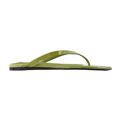 Ami Alexandre Mattiussi Ami Paris Pointed Toe Leather Sandals In Green