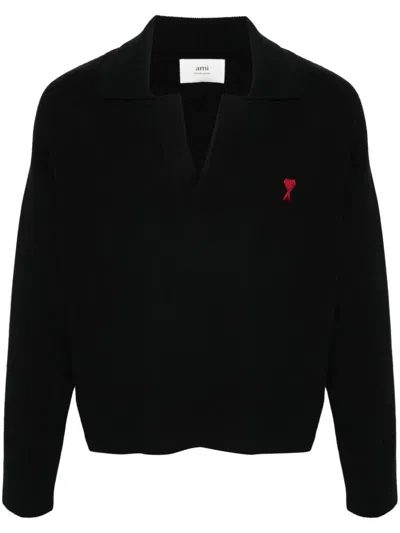 Ami Alexandre Mattiussi Ami Paris Polo In Black