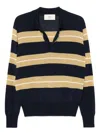 Ami Alexandre Mattiussi Ami Paris Polo Raye In 4335 Navy/havana/white Cream