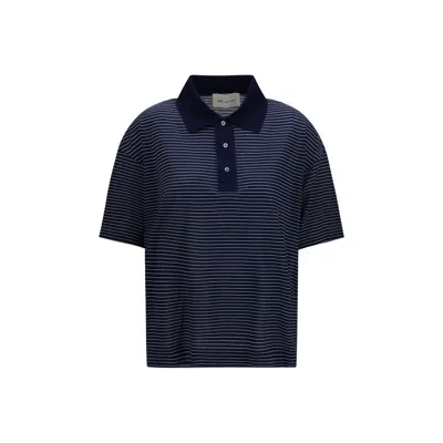 Ami Alexandre Mattiussi Ami Paris Ami Paris Blue Striped Cotton Polo