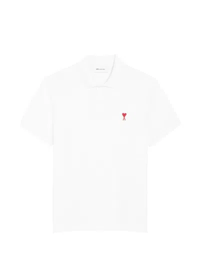 Ami Alexandre Mattiussi Ami Paris Polo Shirt In White