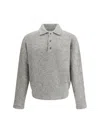 Ami Alexandre Mattiussi Ami Paris Grey Wool And Alpaca Polo Sweater Ami Paris In Gray