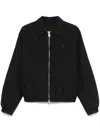 Ami Alexandre Mattiussi Black Technical Canvas Zipped Jacket Black In Black