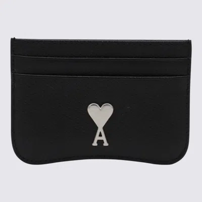 Ami Alexandre Mattiussi Paris Paris Card Holder Black In Black/vibrated Silver