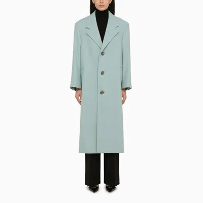 Ami Alexandre Mattiussi Ami Paris Powder Blue Wool Blend Coat In Green