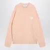Ami Alexandre Mattiussi Ami Paris Powder Pink Wool Blend Sweater Ami De Coeur Men In Animal Print