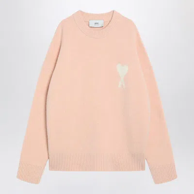 Ami Alexandre Mattiussi Ami Paris Powder Pink Blend Sweater Ami Paris De Coeur