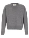 Ami Alexandre Mattiussi Puff Logo Patch Sweater Sweaters And Cardigans Gray In Gray