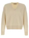 Ami Alexandre Mattiussi Puff Logo Patch Sweater Sweaters And Cardigans Beige In Neutral