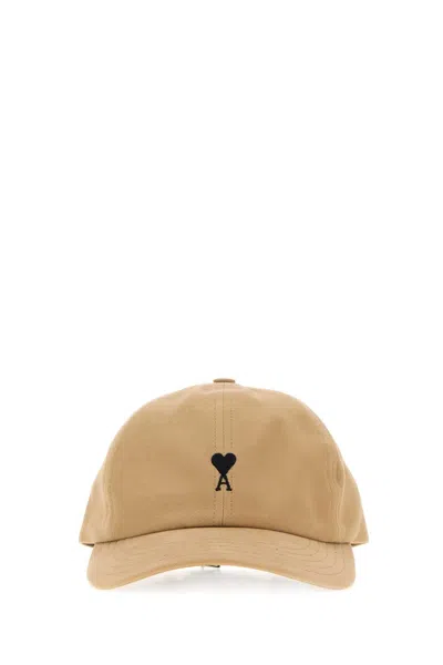 Ami Alexandre Mattiussi Ami Paris Quota-blackamidecoeurembroiderycap Baseball Cap In Beige