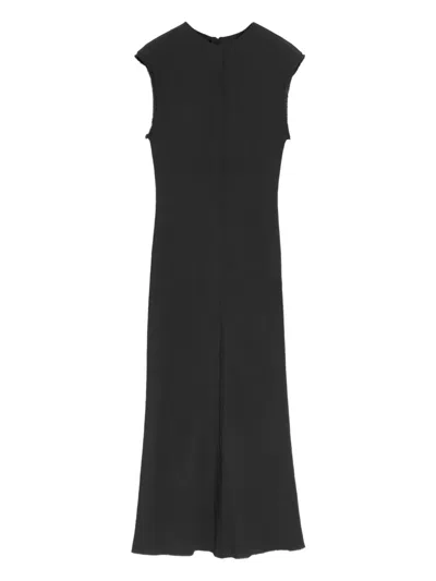 Ami Alexandre Mattiussi Ami Paris Raw Edge Midi Dress In Black
