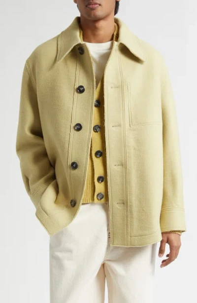 Ami Alexandre Mattiussi Ami Paris Raw Edge Water Repellent Virgin Wool Jacket In Yellow
