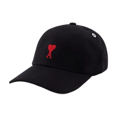 Ami Alexandre Mattiussi Ami Paris Red Adc Cap In Black