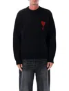 Ami Alexandre Mattiussi Ami Paris Red Adc Sweater In Black