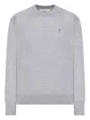 Ami Alexandre Mattiussi Ami Paris Ribbed Hem Sweater With Embroidered Logo In Gray