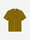Ami Alexandre Mattiussi Khaki Rib Jersey Short Sleeve T-shirt Green In Glossy Finish